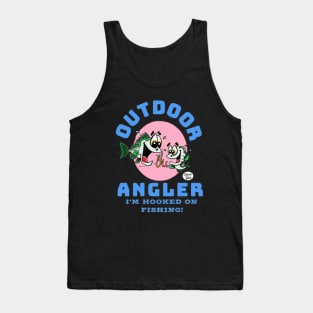 Outdoor Angler I'm hooked on Fishing! by Fritts Cartoons Tank Top